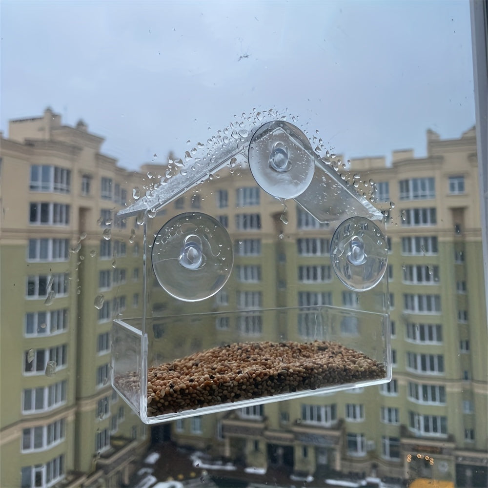 Crystal  Pill View Window Bird Feeder