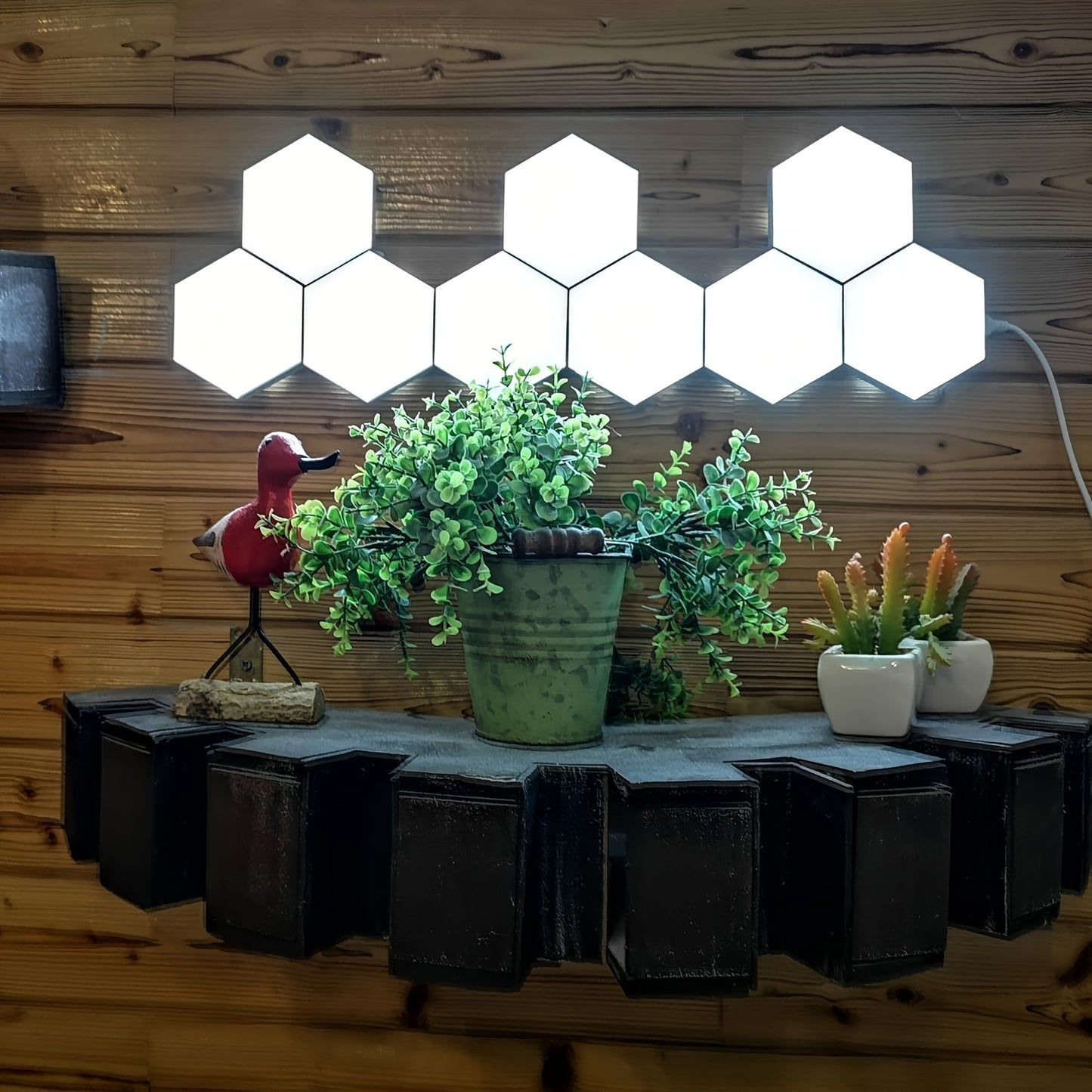 6packs Touch Control Hexagonal LED Wall Light