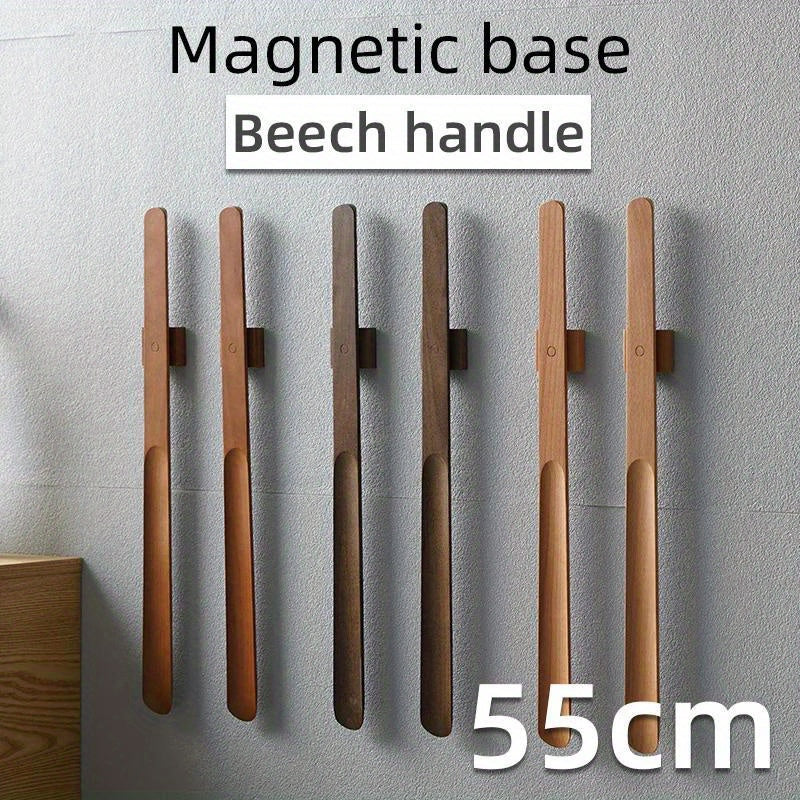 Wooden Long Handle Magnetic Shoehorn