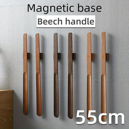 Wooden Long Handle Magnetic Shoehorn