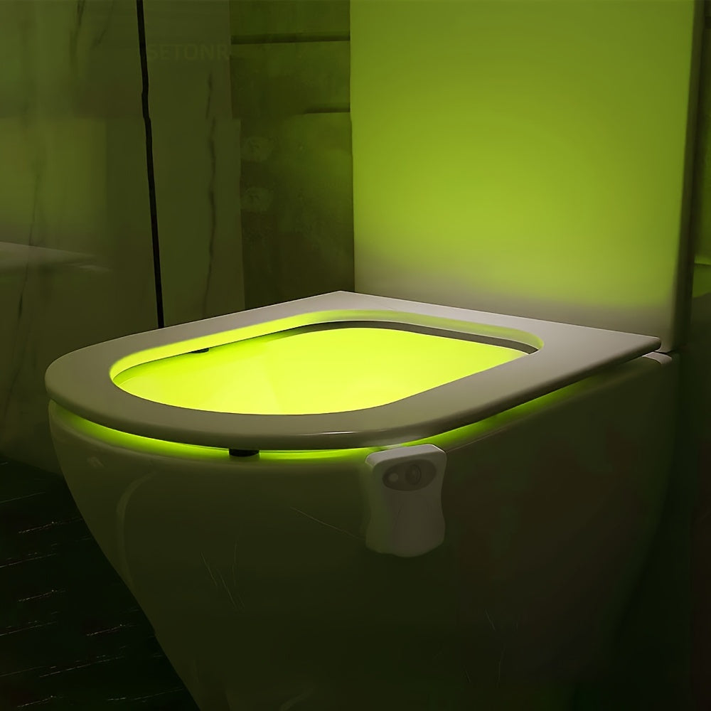 Motion-Activated 16-Color LED Toilet Seat Light