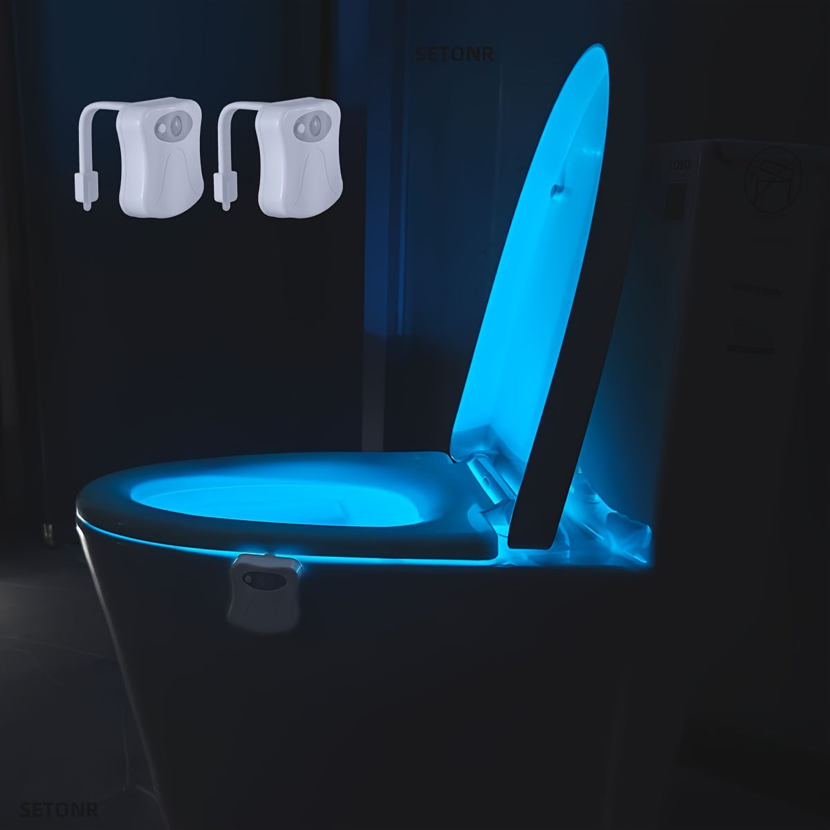 Motion-Activated 16-Color LED Toilet Seat Light