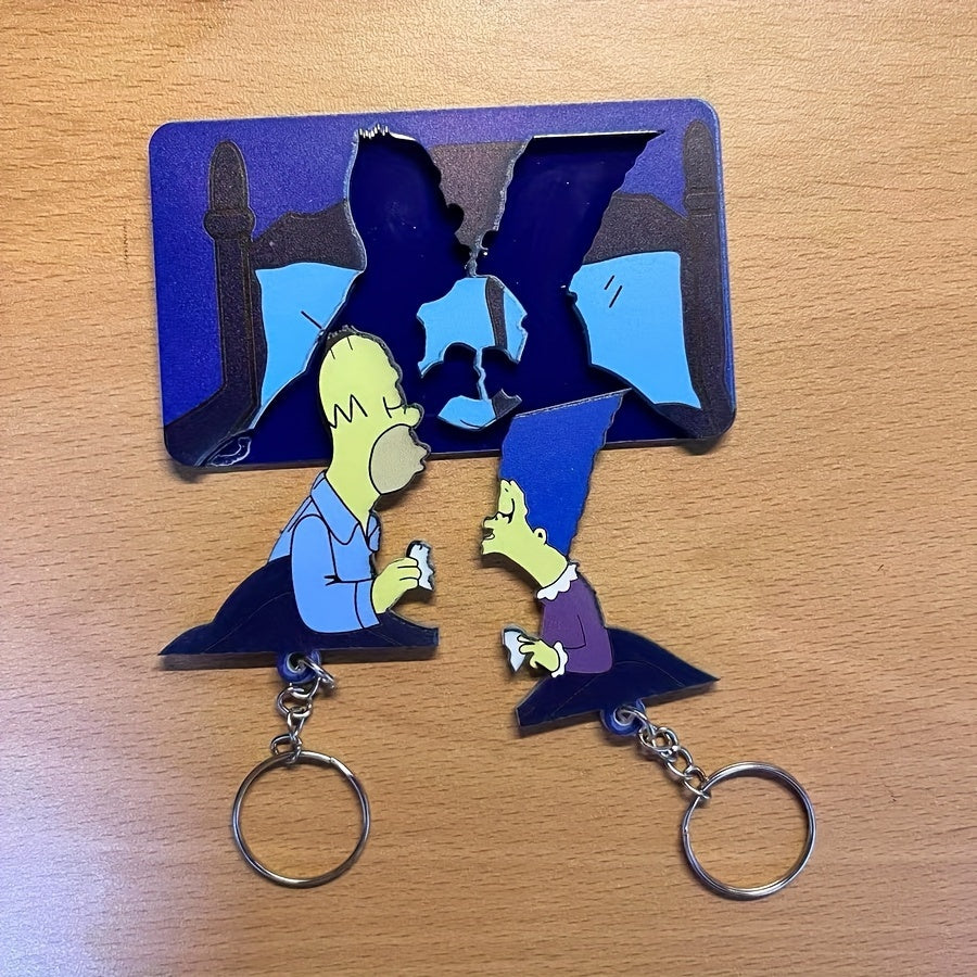 Simpson Couple Keychain Set