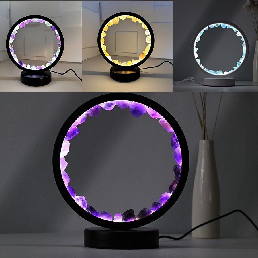 Crystal Circular Bedside Lamp