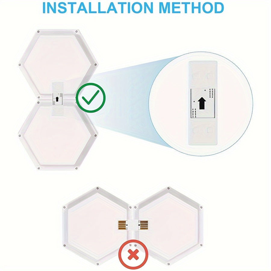 6packs Touch Control Hexagonal LED Wall Light