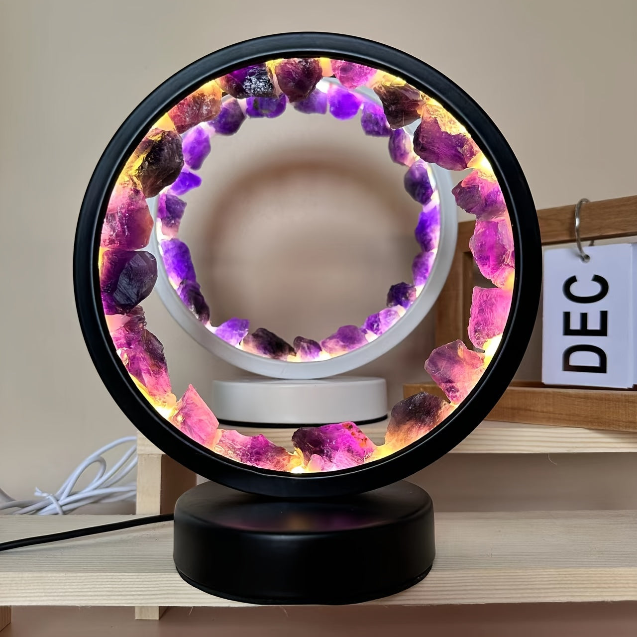 Crystal Circular Bedside Lamp