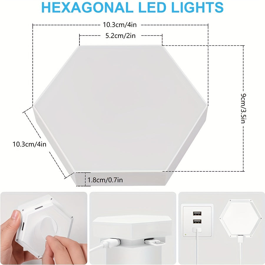 6packs Touch Control Hexagonal LED Wall Light