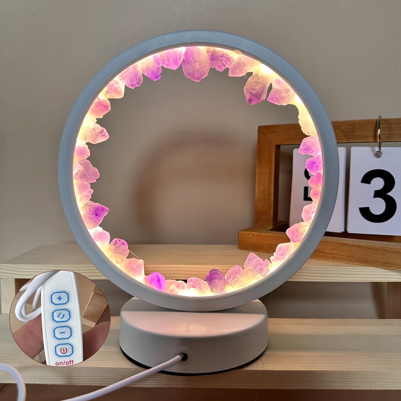 Crystal Circular Bedside Lamp