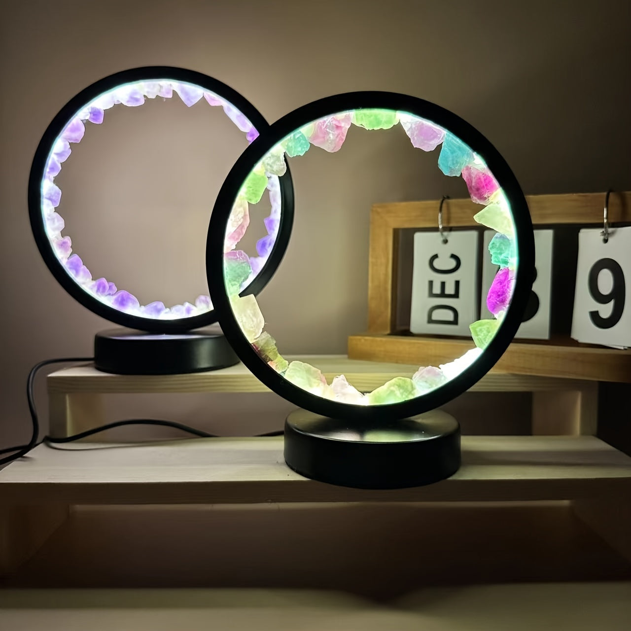 Crystal Circular Bedside Lamp