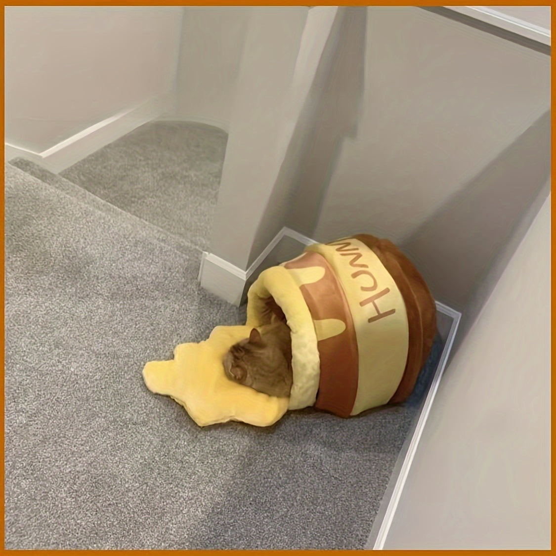 Honey Jar Pellow Shaped For Cat