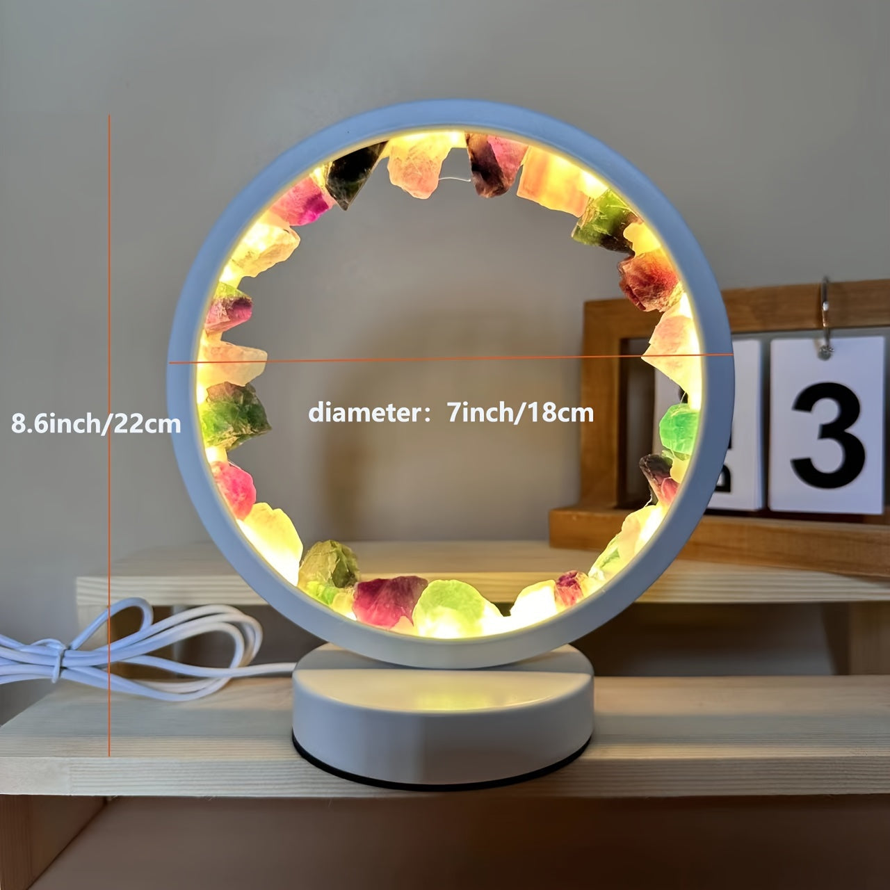 Crystal Circular Bedside Lamp