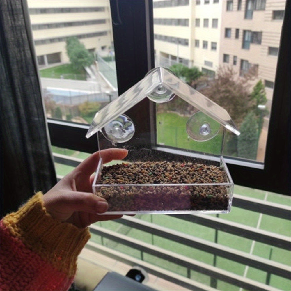 Crystal  Pill View Window Bird Feeder