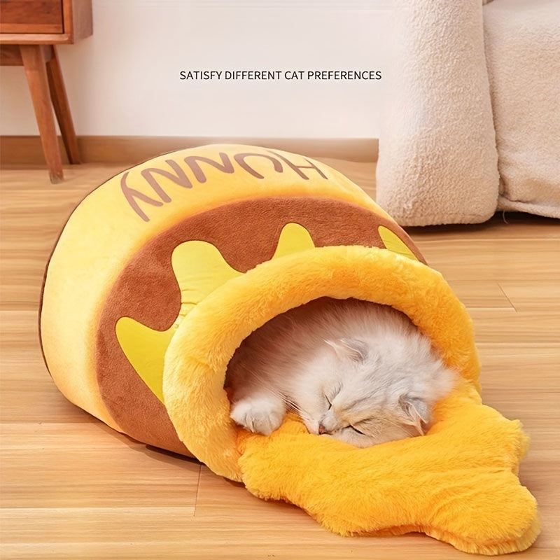 Honey Jar Pellow Shaped For Cat