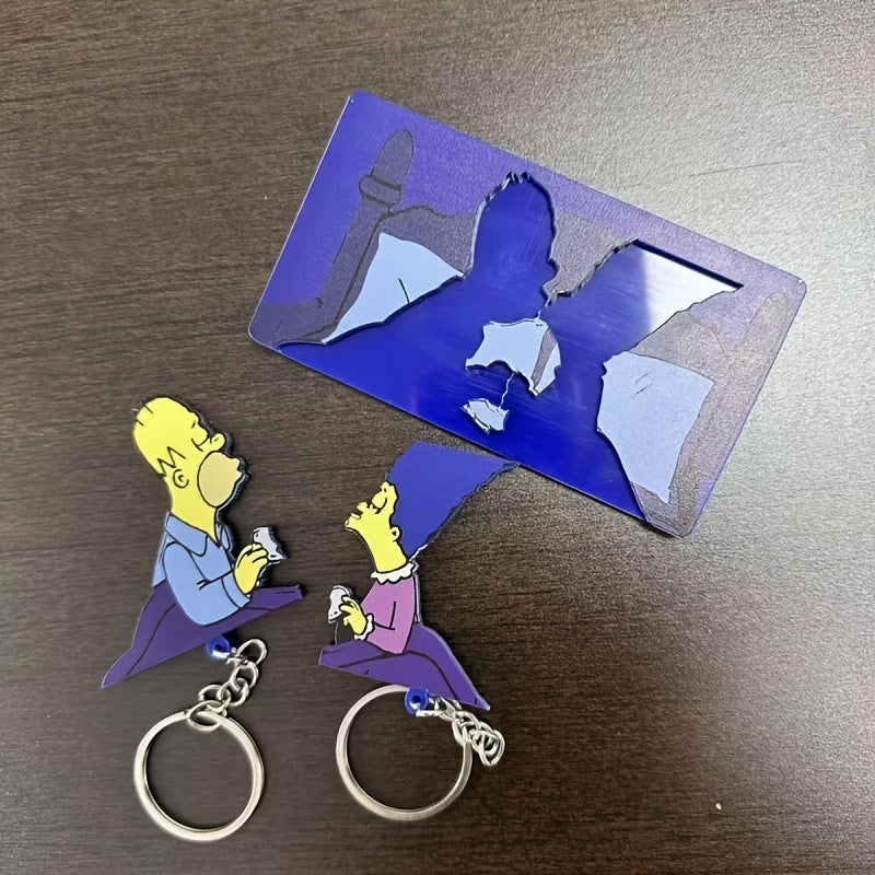 Simpson Couple Keychain Set