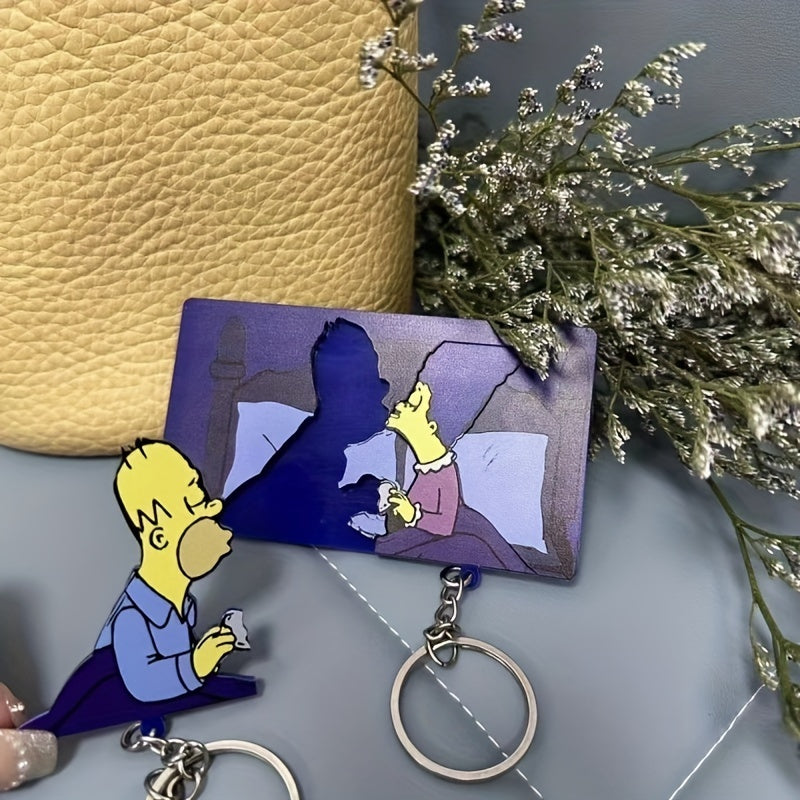 Simpson Couple Keychain Set