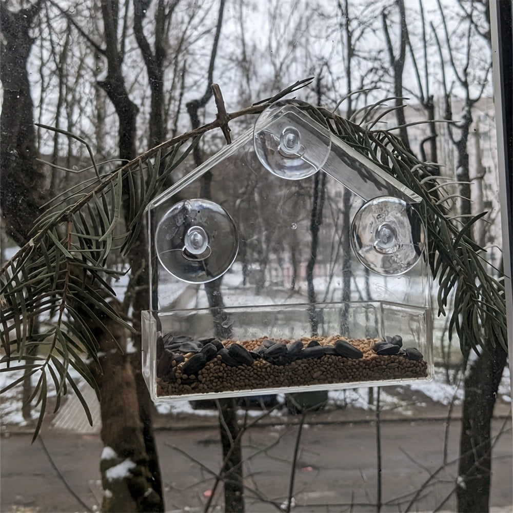 Crystal  Pill View Window Bird Feeder