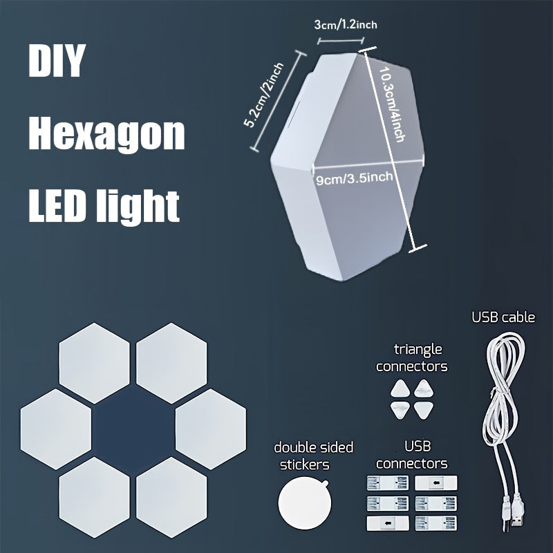 6packs Touch Control Hexagonal LED Wall Light