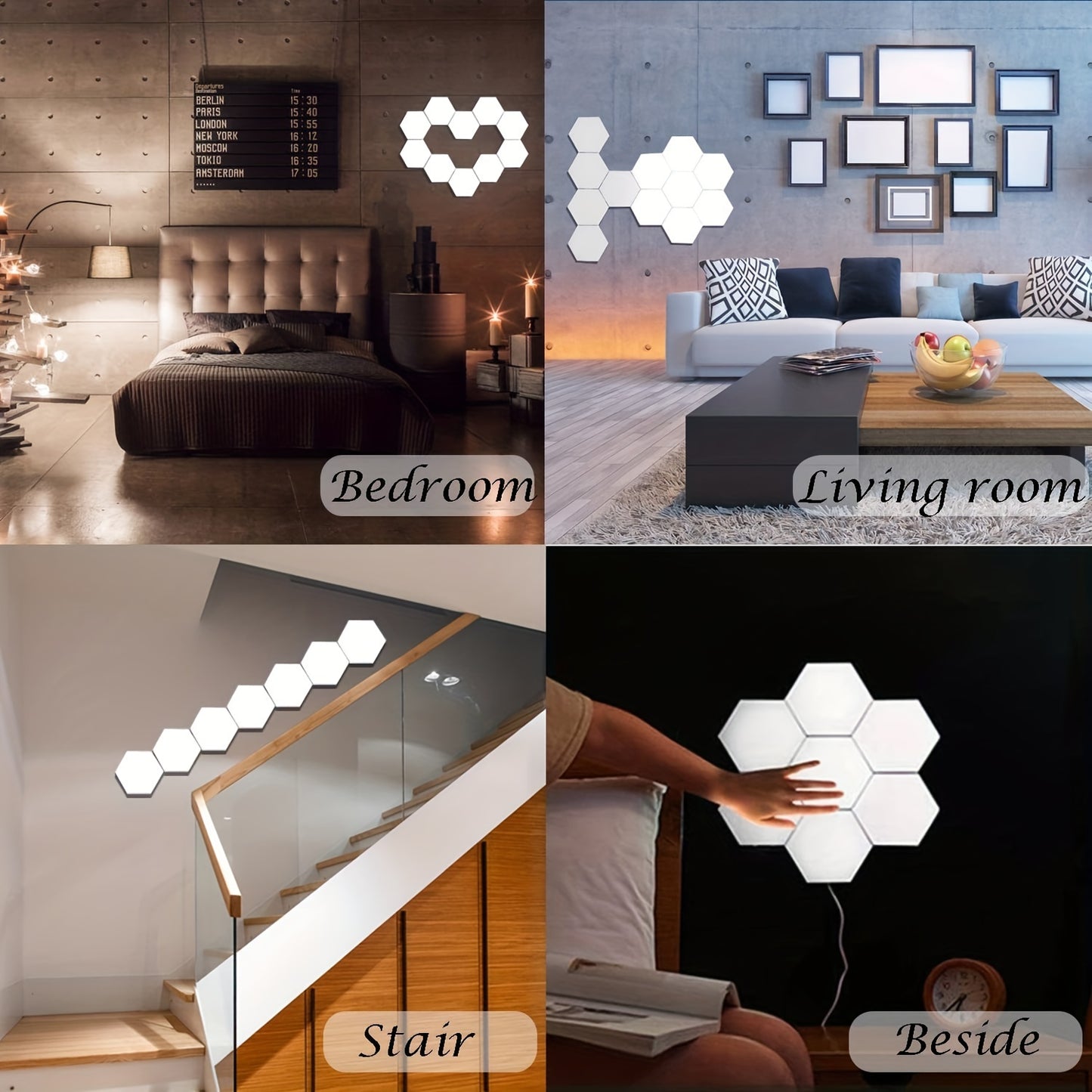 6packs Touch Control Hexagonal LED Wall Light